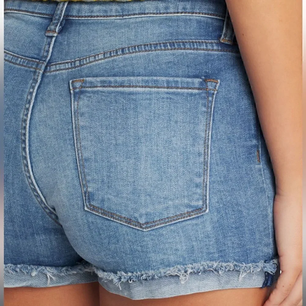 STS Blue Molly High Rise Boyfriend Short with Fray Roll Hem, Denim. Size 31. NWT